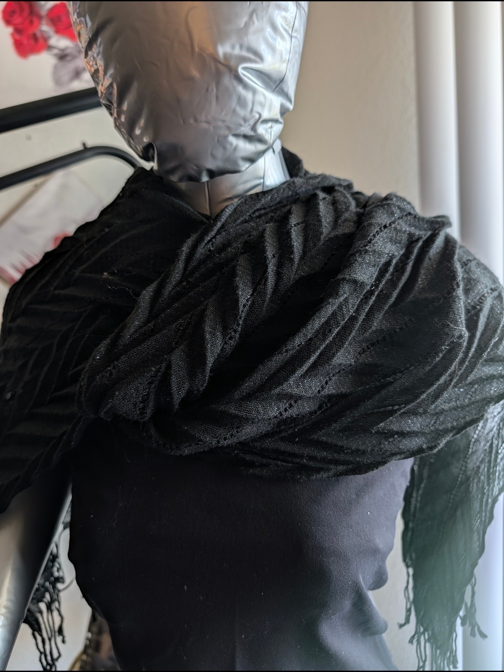 ❤️7 for $35 : Black Chevron Pleated Scarf - Picture 9 of 11